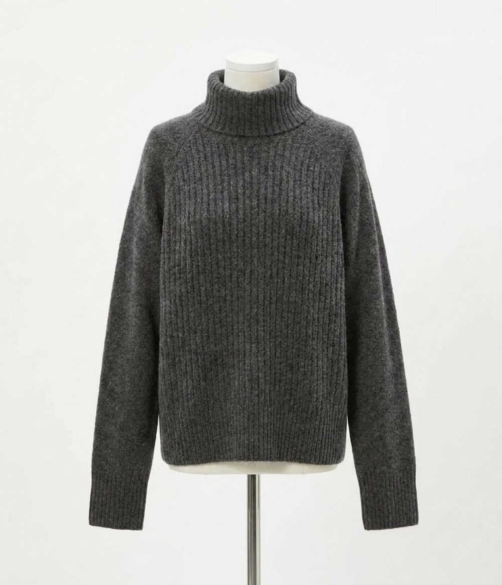 NEW MICHAEL STARS storm turtleneck sweater in charcoal